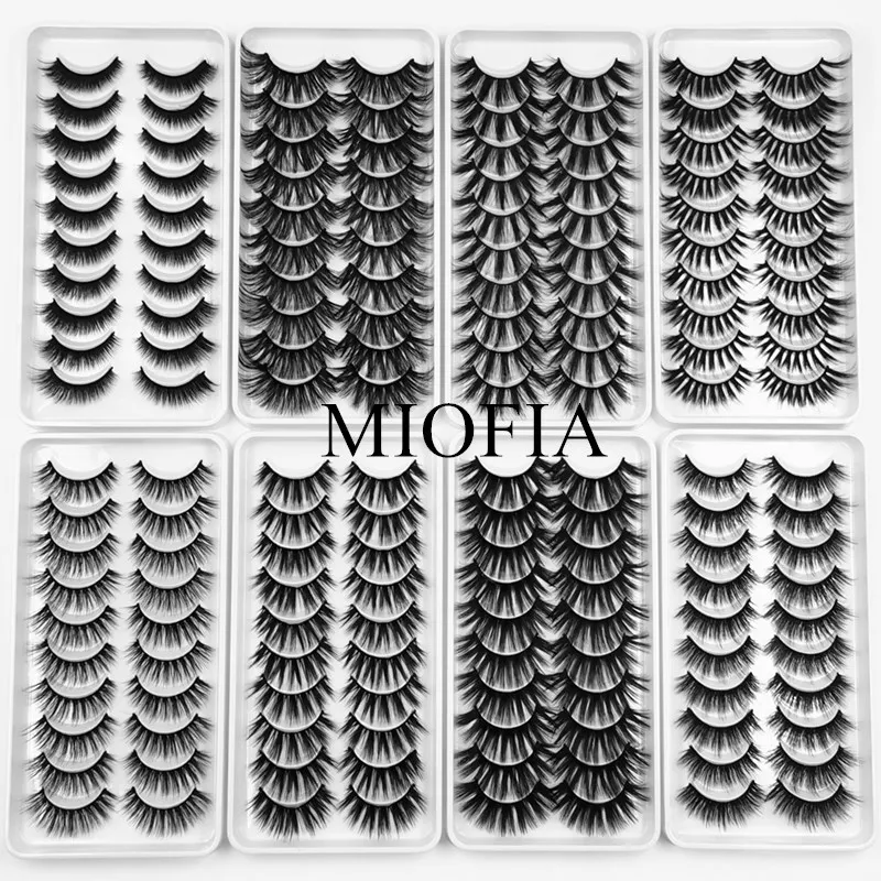 MIOFIA wimpern 5/10 pairs 3D nerz wimpern, flauschigen falsche wimpern großhandel, natürliche wimpern verlängerung, keine cruelty