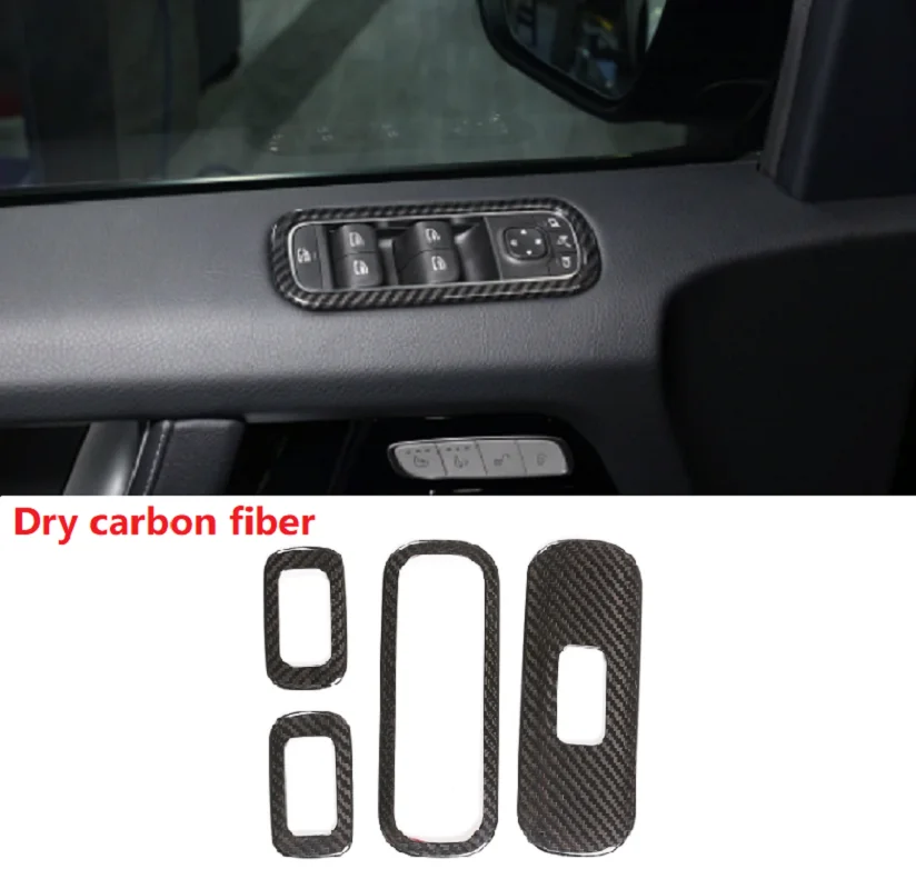 

Real Carbon Fiber Car Window Control Lift Button Frame Cover Trim Fit For Mercedes Benz G Class W463 G500 G63 2019-2020