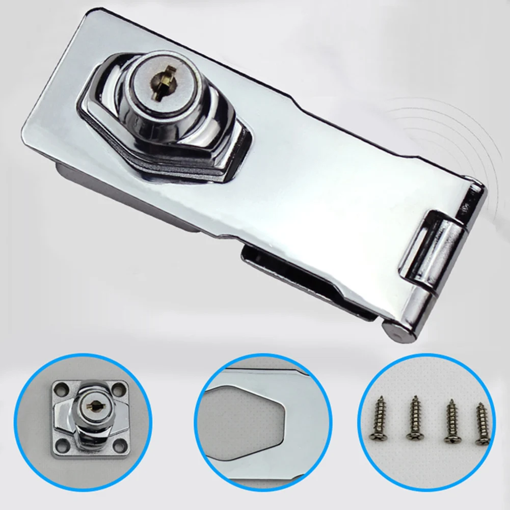 Stainless Steel Sliding Door Lock High Anticorrosive Bright Treatment Double Open Cabinet Lock Drawer Anti-theft Mailbox Locker