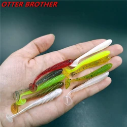 5/20pcs 60mm 1g Jig Soft Bait Silicone Lure Worm Fishing Lures Wobbler Attractive Artificial rubber Swivel Bass Fishing Tackle