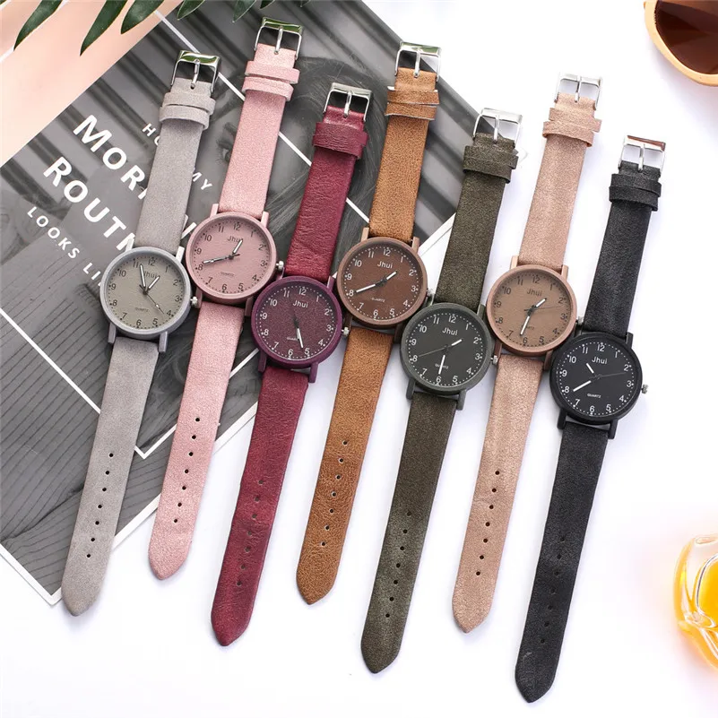 

Retro Simple Women Watches Laides Casual Quartz Wrist Watch Multicolor Leather Band New Strap Watch Female Clock reloj mujer