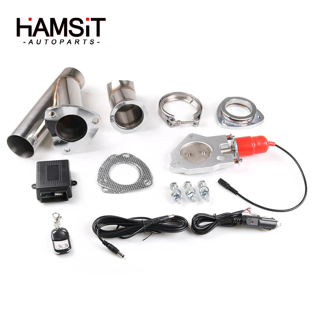 

Hamsit car electric remote control stainless steel exhaust pipe system control valve adjustable sound controller set Y type