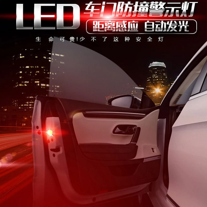 

Universal LED Car Opening Door Safety Warning Anti-Collision Lights Magnetic Sensor Strobe Flashing Alarm Lights Parking Lamp