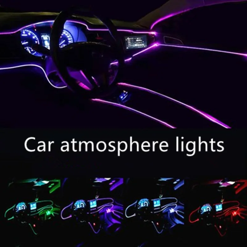 Tira de luces LED de neón Flexible para Interior de coche, 1M, 2M, 3M, 5M, 10M, decoración de fiesta, tubo de cuerda impermeable, ELWire