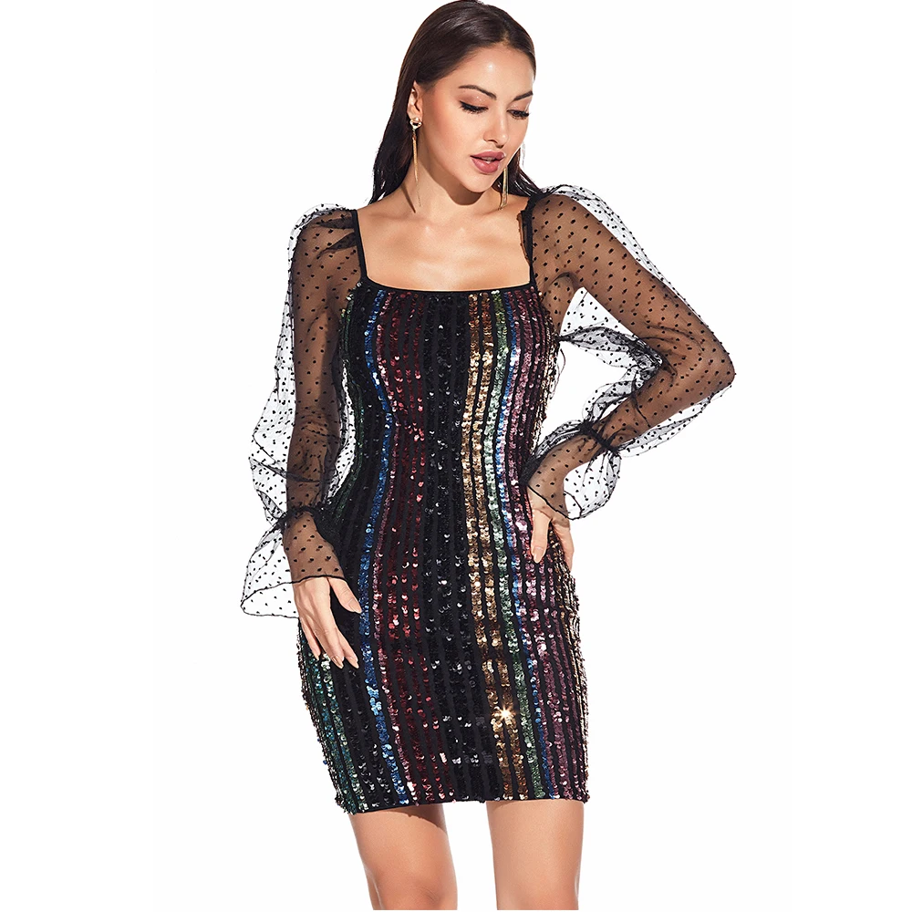 Sexy Phối Lưới Dài Thun Nữ Mùa Hè Đầm Đầm Nữ Vintage Câu Lạc Bộ Đảng Bodycon Văn Phòng Mini ĐầM Nữ ĐầM Vestido