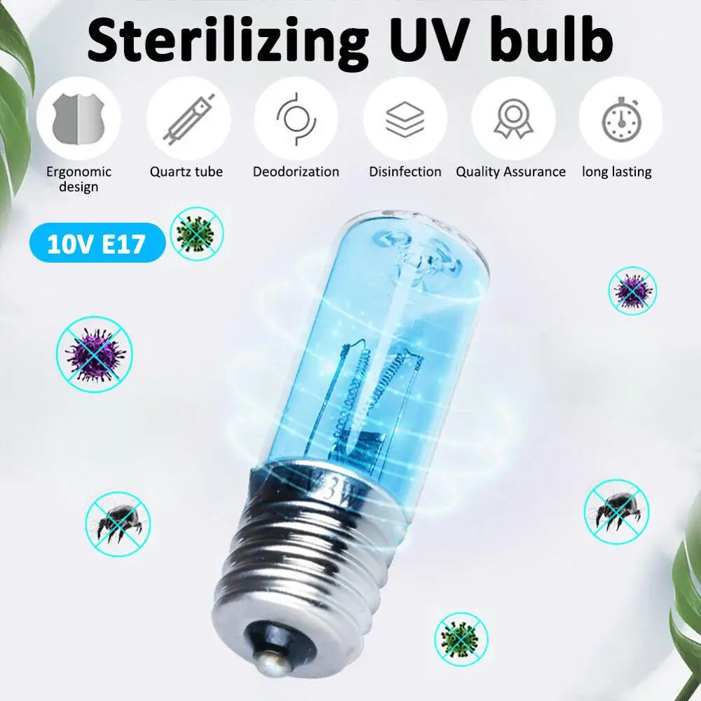 E17 UVC Germicidal Lamp Ultraviolet Steriliser Light Bulbs 12V 220V Kit Quartz Tube Ozone 254nm for Disinfection Sterilization