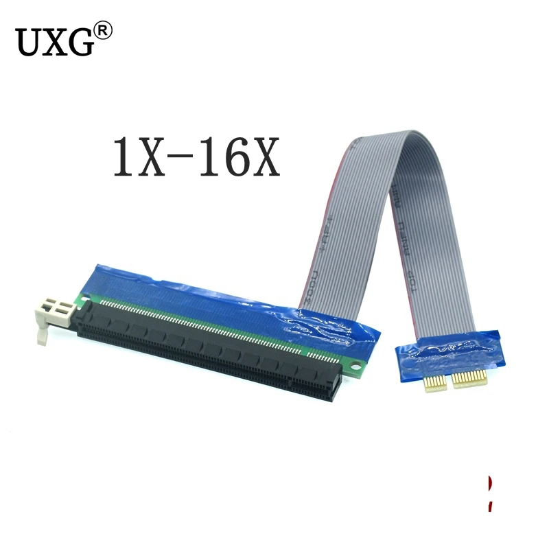 Flexible PCI-E 1X to 16X Riser Card Extender Adapter PCI Express Ribbon Extension Cable for Graphics Card Converter