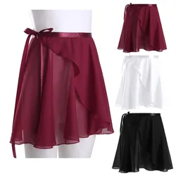 Women Adult Ladies Ballet Dance Skirts Chiffon Ballet Wrap Skirt Dance Skate Wrap Over Scarf With Waist Tie for Performance