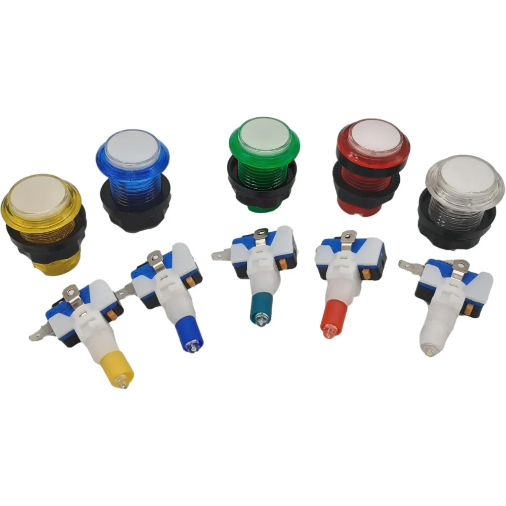 Bộ 6 Đèn Chiếu Sáng Nút Nhấn Có Microswitch Cho Chơi Game Máy, Máy Bán Hàng Tự Động, Công Tắc Nguồn