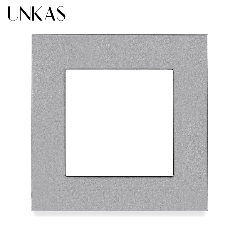 UNKAS Modules DIY Combination Free Matching French EU Socket USB Charger TV RJ12 Telephone RJ45 Computer Grey PC Plastic Panel