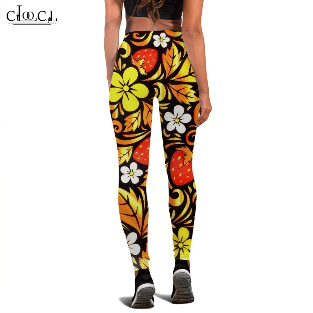 Cloocl mulheres leggings pequeno floral bohemia impressão cintura alta elasticidade legging 3d casual feminino para fitness ao ar livre jogging pant