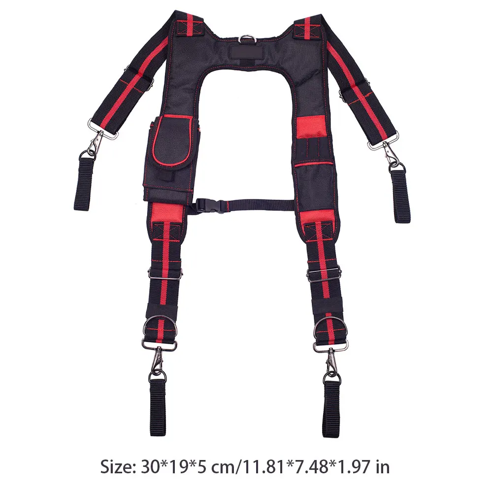 Ferramenta cinto suspensórios multifunction men suspensórios clássico em forma de h ajustável pendurado eletricista suspensórios clipes ferramenta