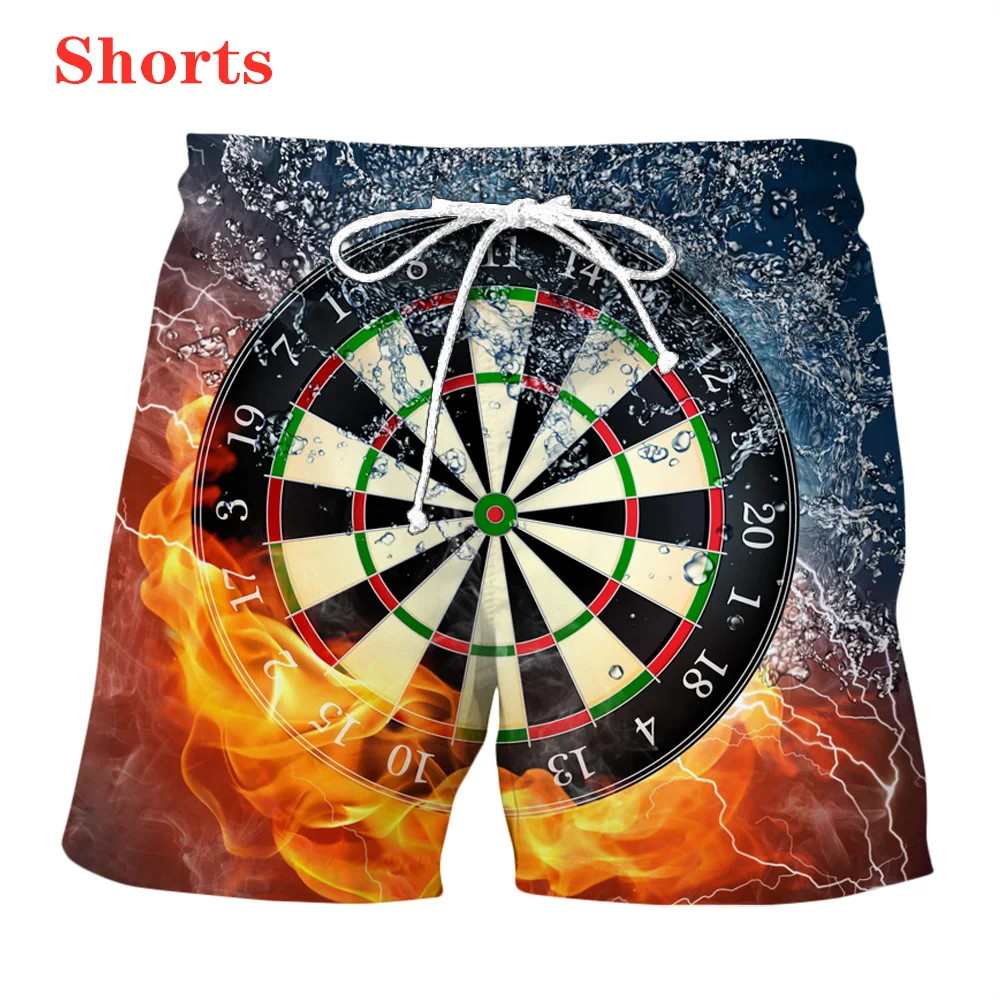 

New 3D Print Darts Throw Game Graphic Fashion Men Women Tracksuits Crewneck Hip Hop Shorts Plus size S-7XL