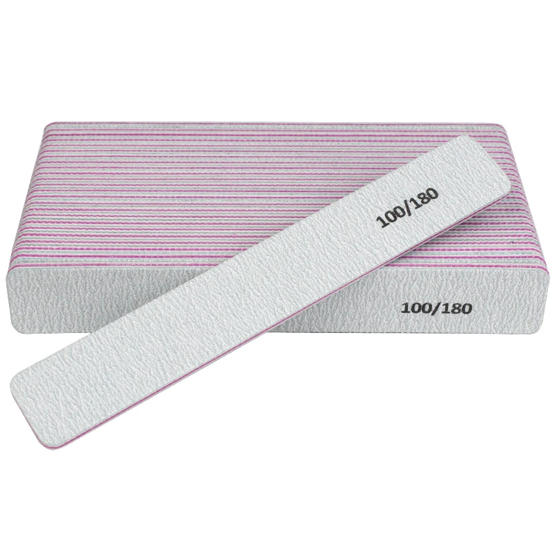 10pcs/lot Gray Nail File Buffer 100/180 Square Straight Lime a Ongle Manicure Sanding Files UV Gel Polish Remover Nail Care Tool images - 6