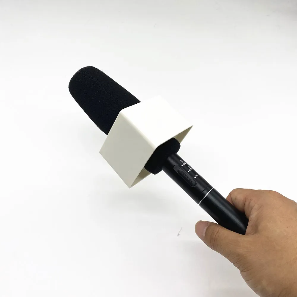 ABS Mới 40MM Lỗ Đen/Trắng Hình Vuông Mic Micro Tivi Cuộc Phỏng Vấn Logo Cờ Ga DIY Với bọt Biển