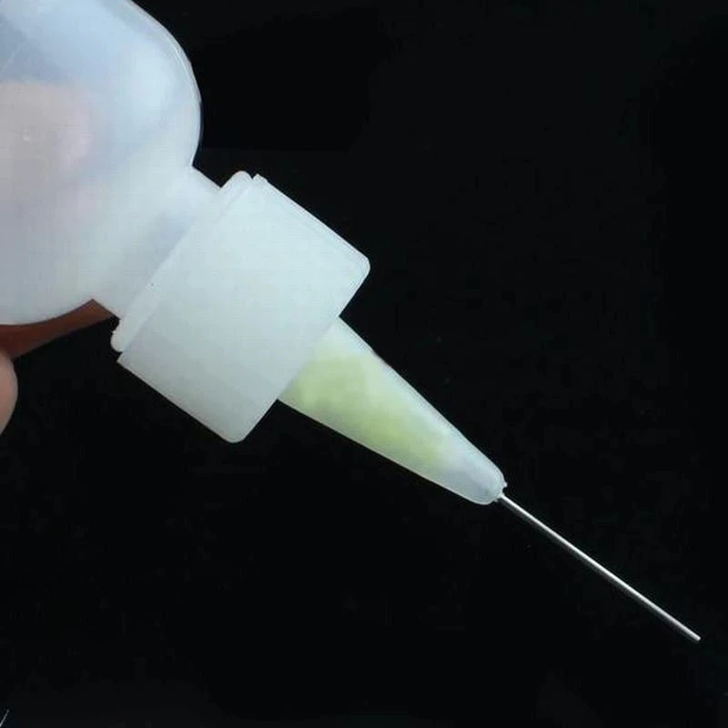 Soldering Cleaning Clear Liquid Flux Plastic Hand Bottle Needle Tip Alcohol Oil Dispenser Cleaner DIY Repair WTS-001 50ml
