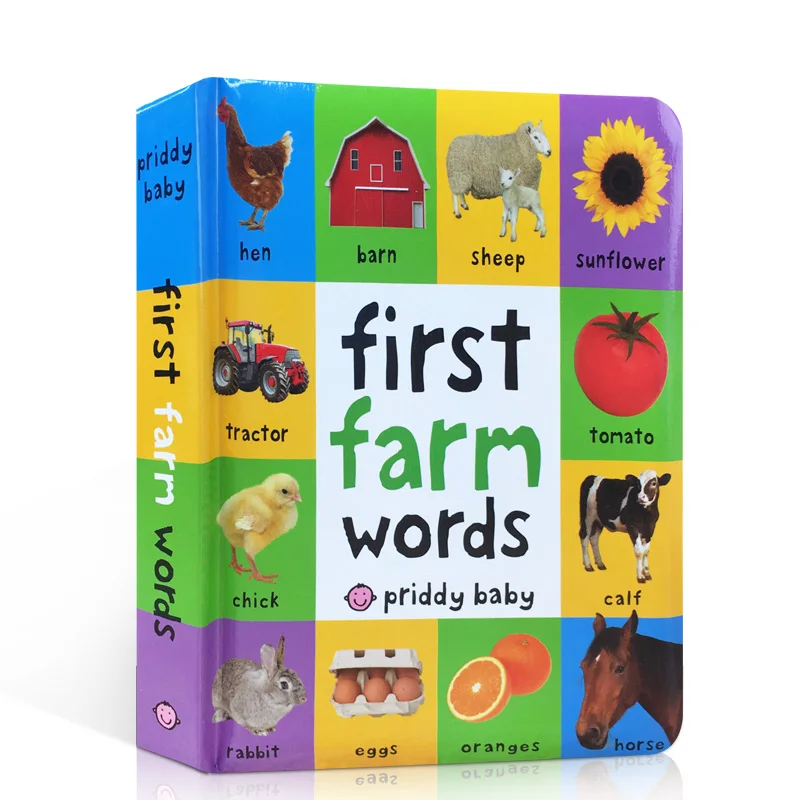 Books For Baby Early Education First 100 Animals Words In English Hardcover Board Book Children Learning English Picture Books