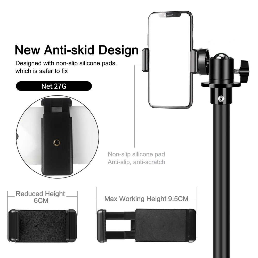 Tripod For Phone Tripod Stand Ring Light  1/4 Screw Head Flexible Selfie With Bluetooth Remote Control  Holder For Phone