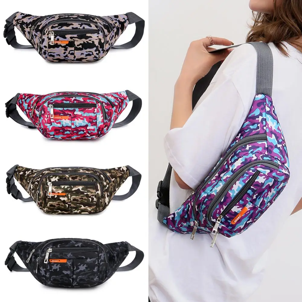 

2020 Camo Waist Bag Waterproof Unisex Nylon Waist Fanny Packs Casual Chest Bag Bum Bag Packs Fashion Chest Crossbody Bag