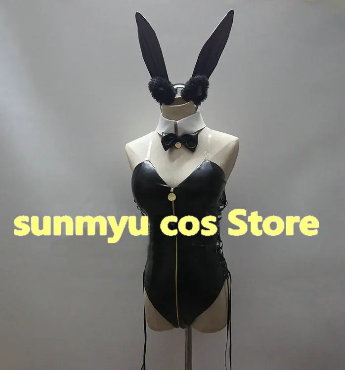 

Azur Lane Takao Atago Bunny Girl Clothes Leotard Faux Leather Sexy Cosplay Costume,Custom Size Halloween