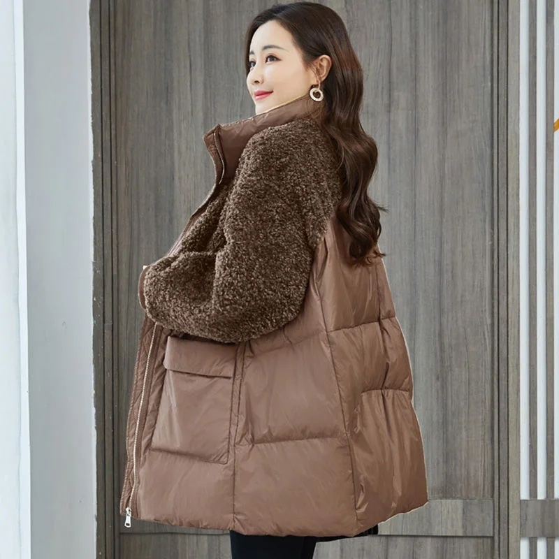 Women Mid-length Cotton-padded Jacket Winter New Middle-aged Mother Korean Casual Parka Female Loose Warm Jacket A838