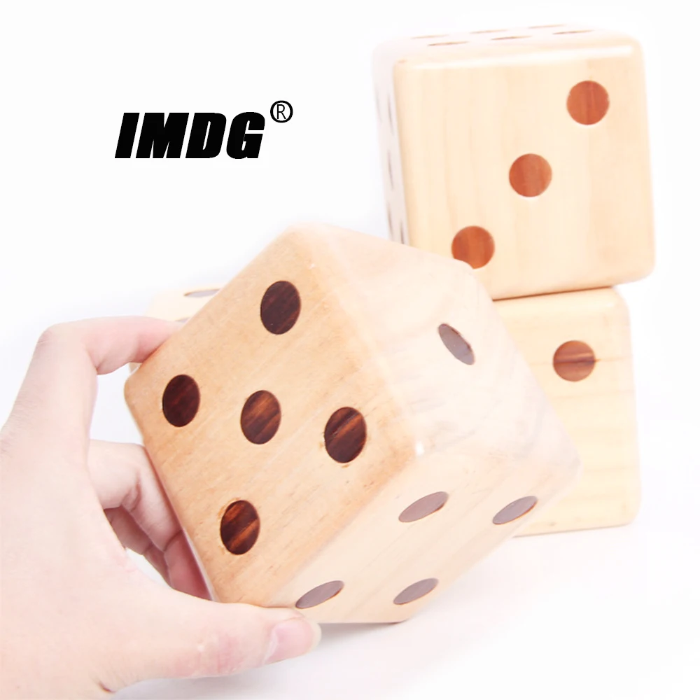 1PCS New Products 90mm Pine Wooden Dice Right Angle Dot Solid Wood Outdoor Dice