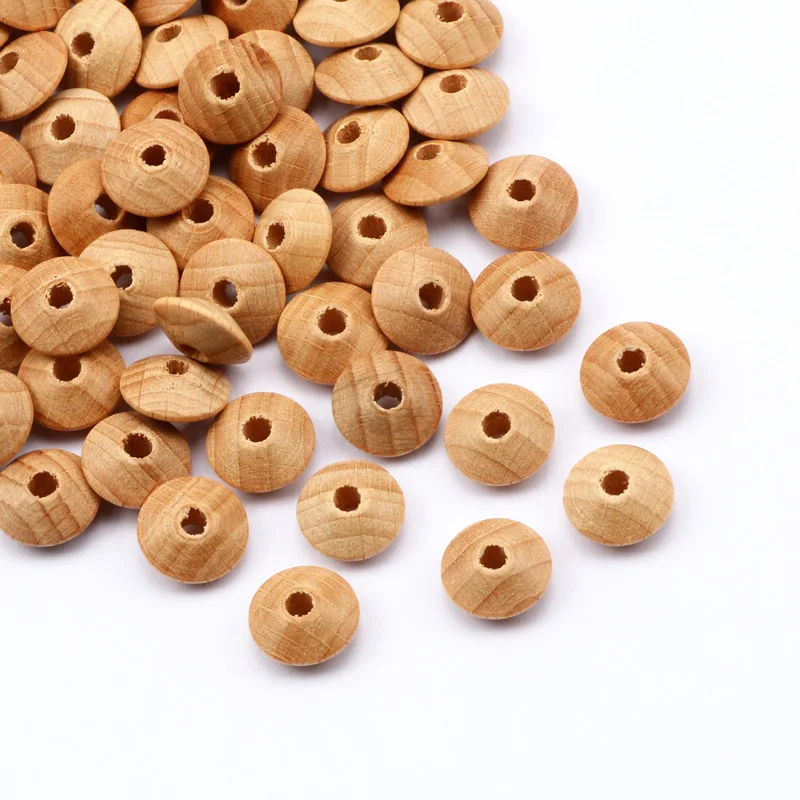 Round Natural Beech Wood Spacer Beads 13x6mm Loose Wood Color Wood Beads For Jewelry Making DIY Necklace Bracelet Accessories