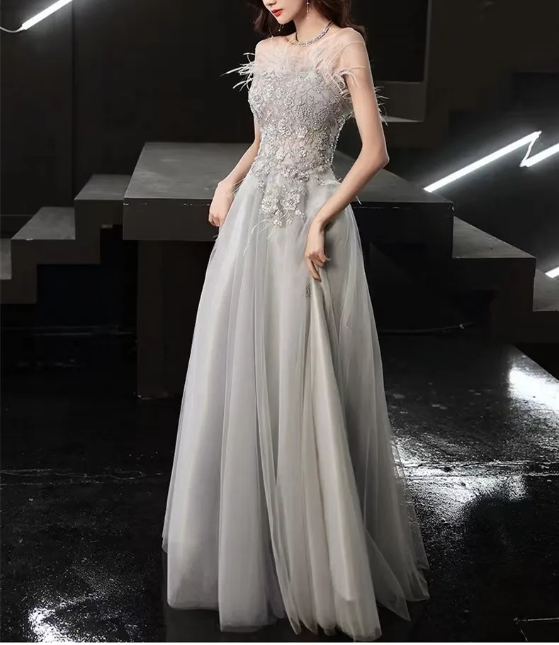 

Feather Gary Prom Dresses Strapless Sweetheart Neck Sparkling Applique Beaded A-Line Formal Birthday Party Evening Dresses New