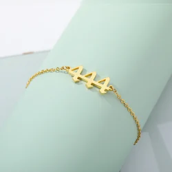 111 222 333 444 Angel Number Bracelet For Women Stainless Steel Devil Bracelets Bangle Aesthetic Jewelry Couple Friends Gift BFF