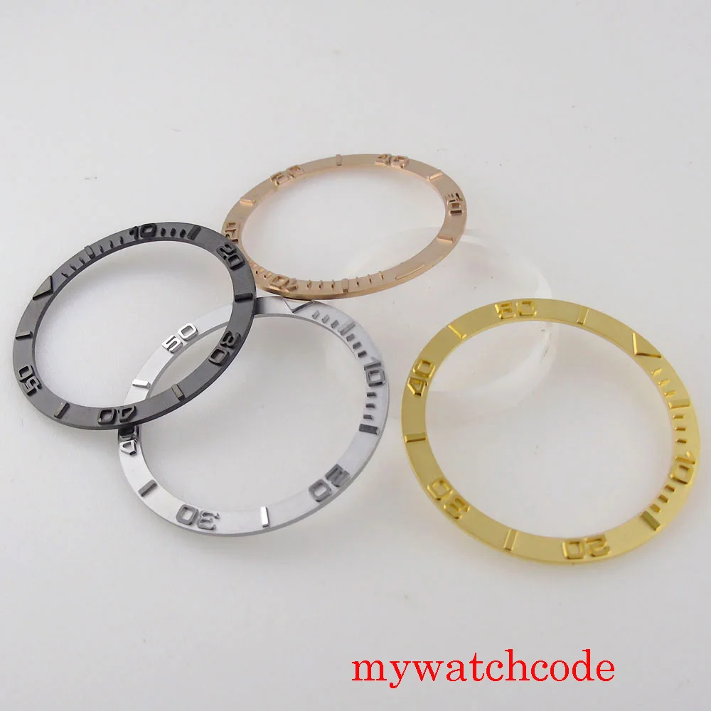 Dây Đồng Hồ Thay Thế 38Mm Phẳng Viền Đồng Hồ Bằng Thép Không Gỉ Lắp Chất Liệu Cho Đồng Hồ Đen/Vàng Hồng/GreyColor Nhẫn