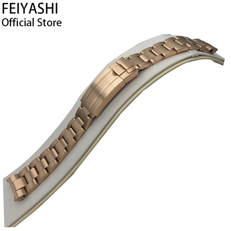 Imagem -02 - Feiyashi-pulseira de para Relógios Masculinos Pulseira de Ouro Rosa 20 mm 316l Acessórios de Luxo para 40 mm Dive Cases Aço Inoxidável