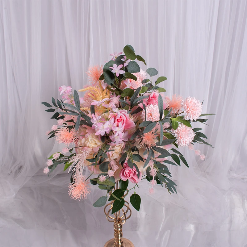 Artificial Silk Flower Ball Flowers Rack For Wedding Centerpiece Luxury Backdrop Table Decor Party Supplies DIY Craft Flower