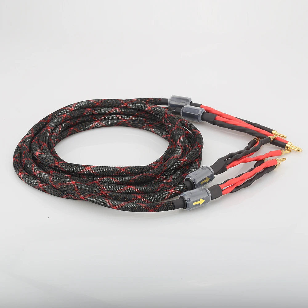 새로운 하이 엔드 서양 전기 Hifi 스피커 케이블 HIFI Audiophile 케이블 바나나 스페이드 Biwire 스피커 케이블 HIFI