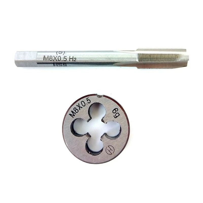 HSS M8 * 0.5Mm Tap & M8 X * 0.5Mm Die Metric Thread Right Hand Tap dan Die