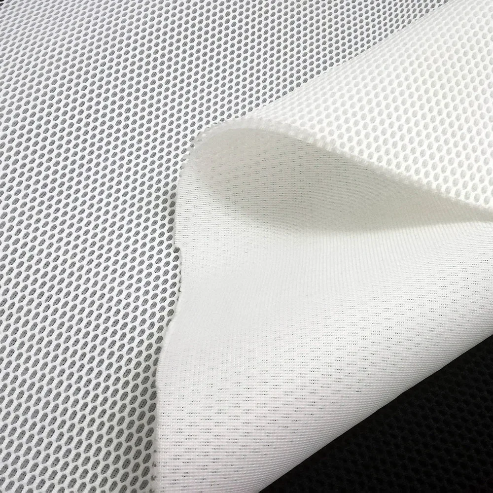 Soft 3D Stereo Sandwich Mesh Fabric, Fashion Designer, White, Hexagonal Air Layer Fabric, Net Cloth, Sewing Apparel