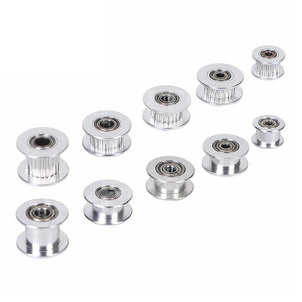 16T/20T GT2 Idler Timing Pulley 16 tooth 20 Teeth with 3/4/5/6mm Bore with Bearings for 3D Printer Parts Timing Belt 6/10/15mm