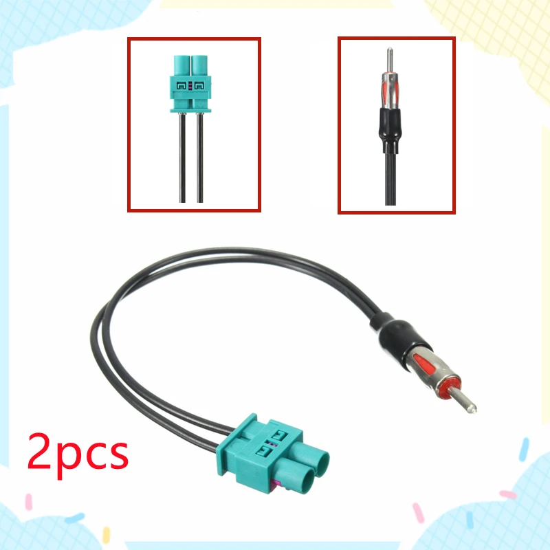 

2X Radio Audio Cable Adaptor Antenna Audio Cable Male Double Fakra - Din Male Aerial For Audi VW Volkswagen Car Electronics