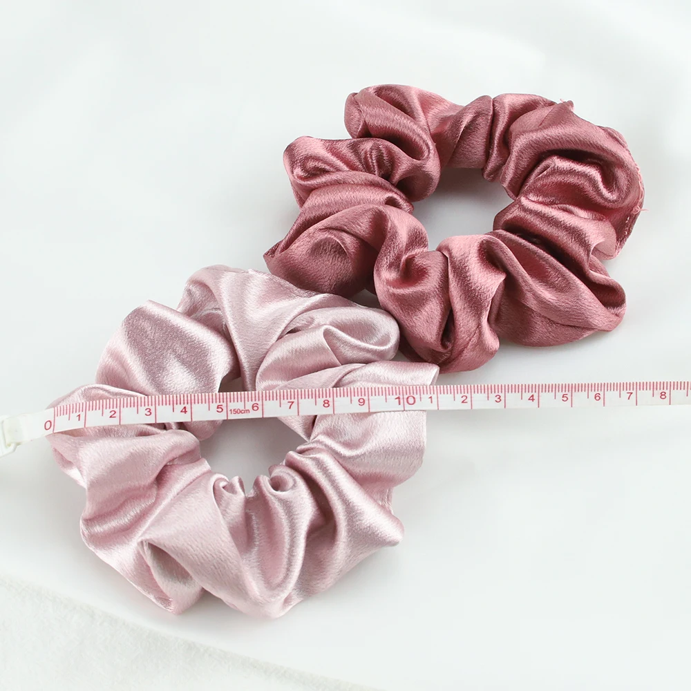 5PCS/Lot Fashion Silk Satin Scrunchies Headband Large Elastic Rubber Hair Band Women Gilrs Ponytail Holder Hair Ties Accessories