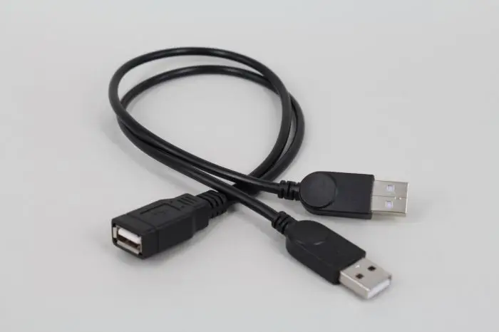 USB 2.0 A Male to USB Female 2 Double Dual Power Supply USB Female Splitter Extension Cable HUB Charge for Printers