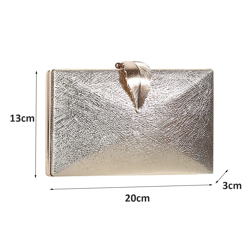 Luxy Moon Women\'s Wedding Clutch Bag Gold Purse Ladies Handbag Party Purse For Bridal Metal Leaf Lock Shoulder Bag  ZD1524