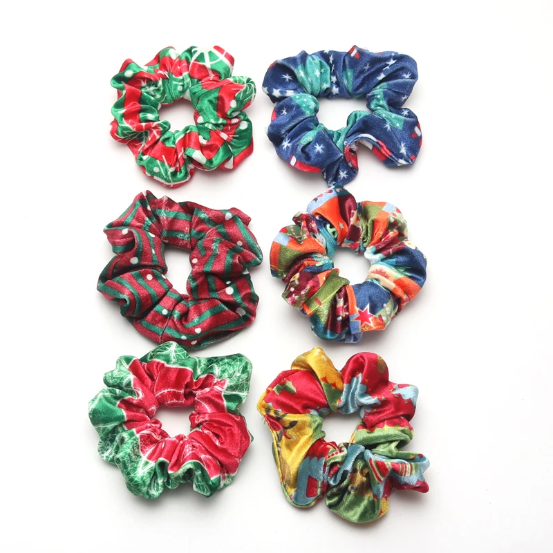 

3PCS Christmas Women Hair Scrunchies Girls Elastic Hair Bands Velvet Hair Gum Hair Scrunchy Hair Accessories Christmas Gift