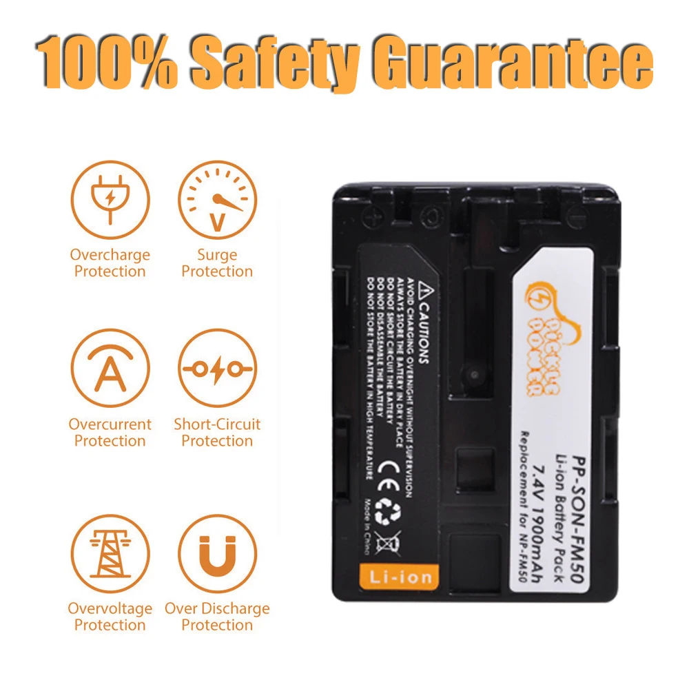 1900mAh NP-FM50 بطارية لسوني FM30 FM70 QM91D QM71 ، شاحن يو اس بي ل NPFM50