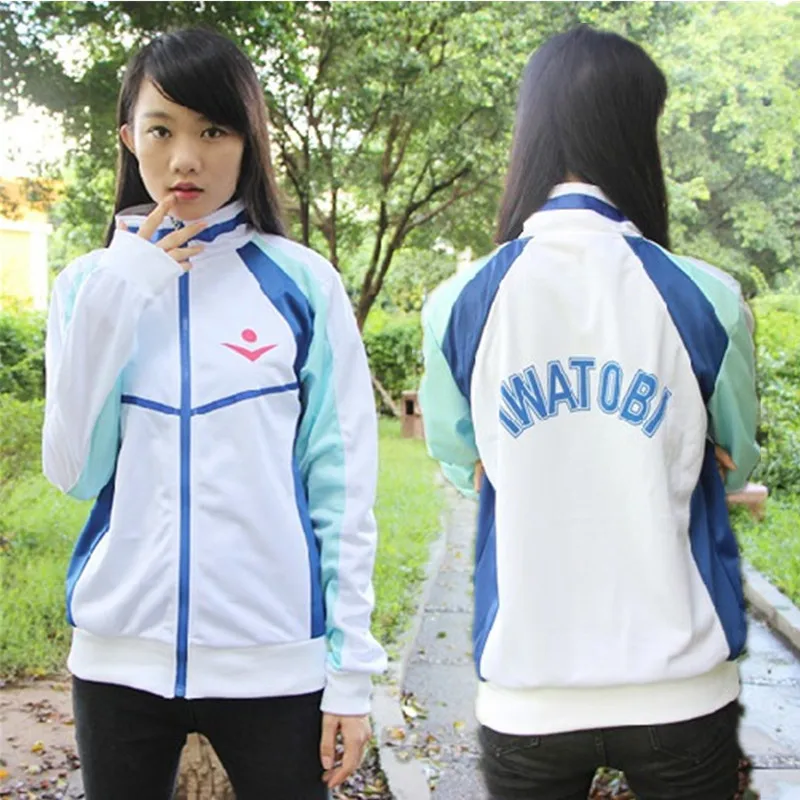 Anime za darmo! Kurtka Unisex bluza z kapturem Iwatobi Swim Club Haruka Nanase ubranie sportowe dla kobiet mężczyzn liceum kostium Cosplay Unisex