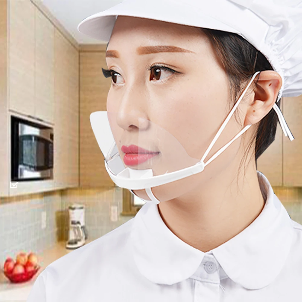 10 Pcs-60 Pcs Transparent Sanitary Open Mask For Full Face Protection Food Truck Makeup Plastic Work Face Mouth Protective Mask