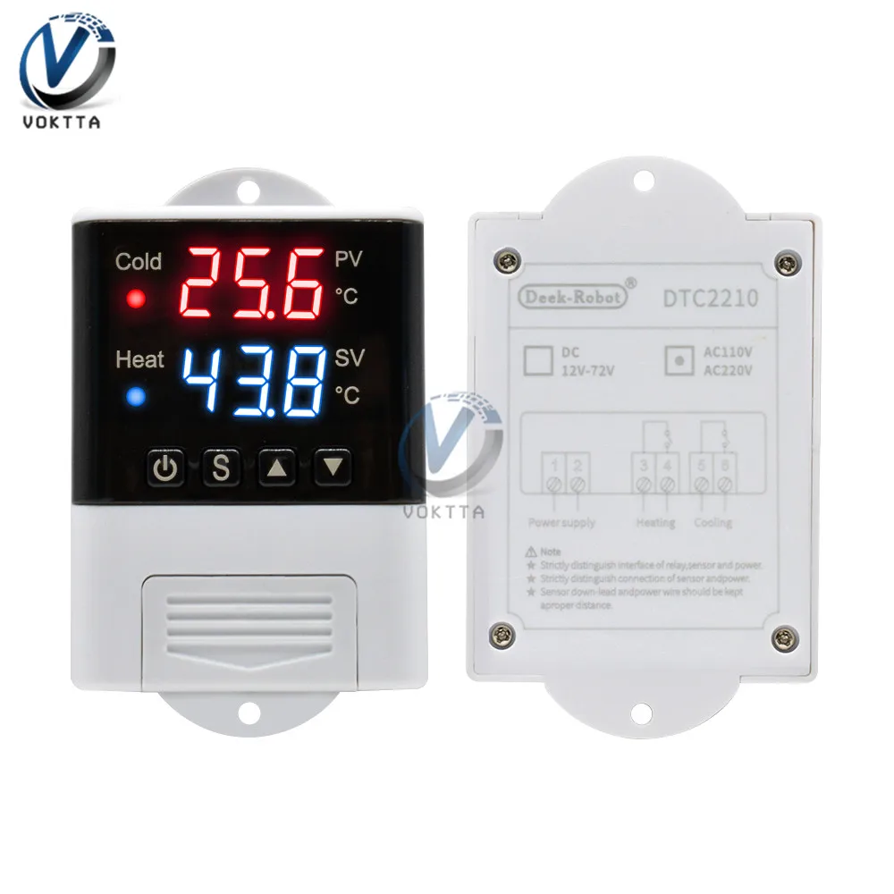 AC 110V 220V DTC2210 Microcomputer termostato intelligente termostato digitale elettronico regolatore di temperatura raffreddamento riscaldamento