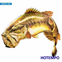 7.87inch 20cm Laser Big Size Fish Golden Largemouth Bass Laptop Motorcycle Car Stickers for Fisherman Fishing Waterproof Sticker