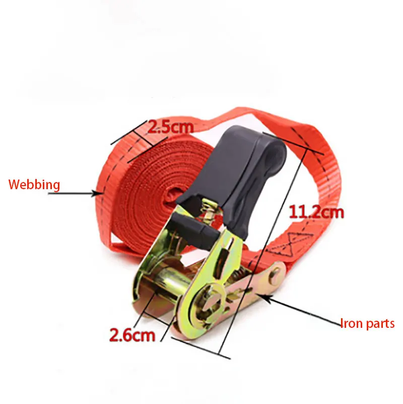 3M Long Stretch belts Strap for fastening 800 kg Wear Resistant Trailer Loads Heavy Duty Ratchet Strap Tie Down Durable No Hook