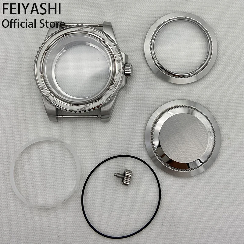 40mm Stainless Steel Men's Watches Case Sapphire Crystal Glass Parts Fit nh35 nh36 Miyota 8215 Eta 2824 Movement 28.5mm Dial