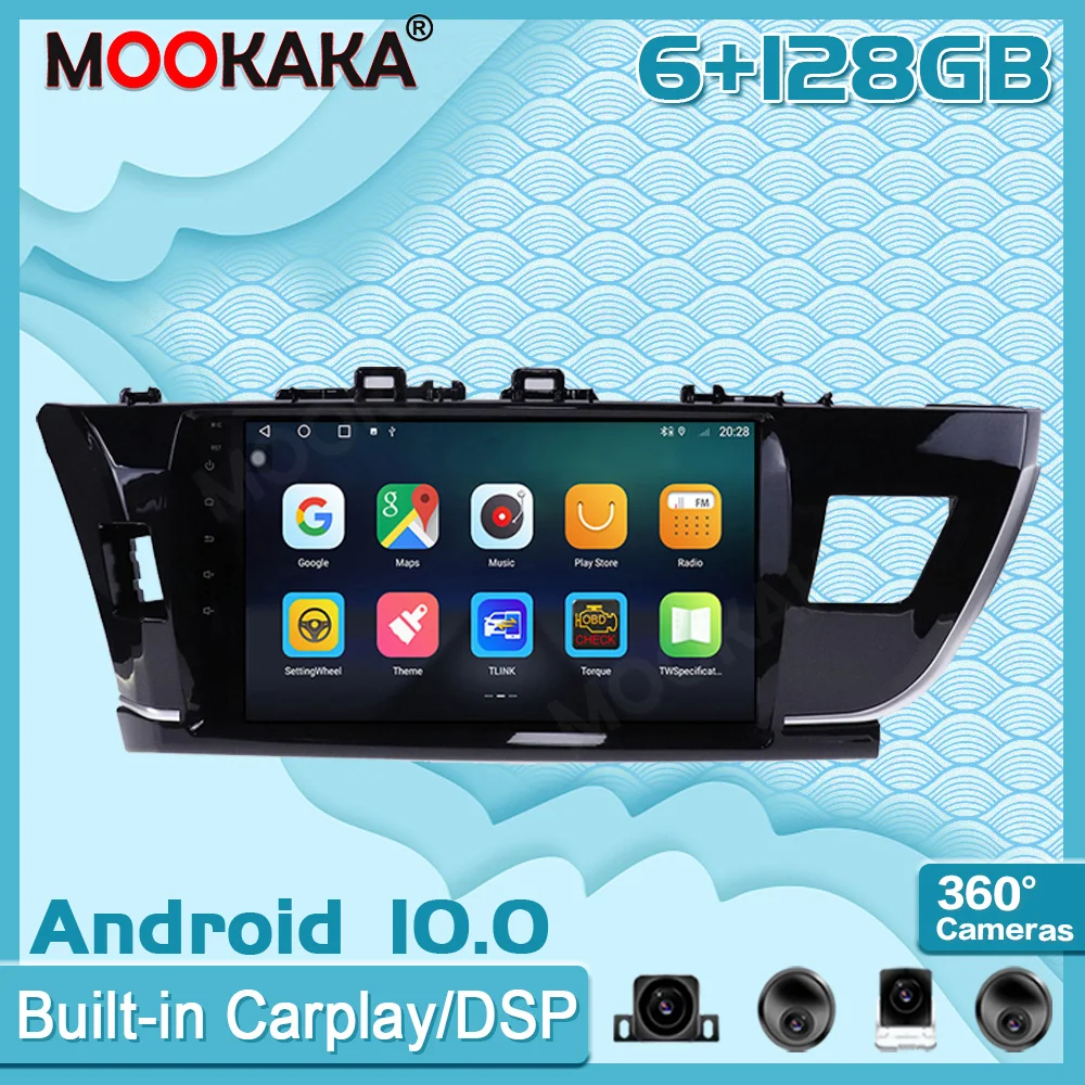 6+128G Android10 For Toyota Corolla 2010-2017 Carplay Radio Multimedia Player Car GPS Navigation Head Unit with Screen Stereo