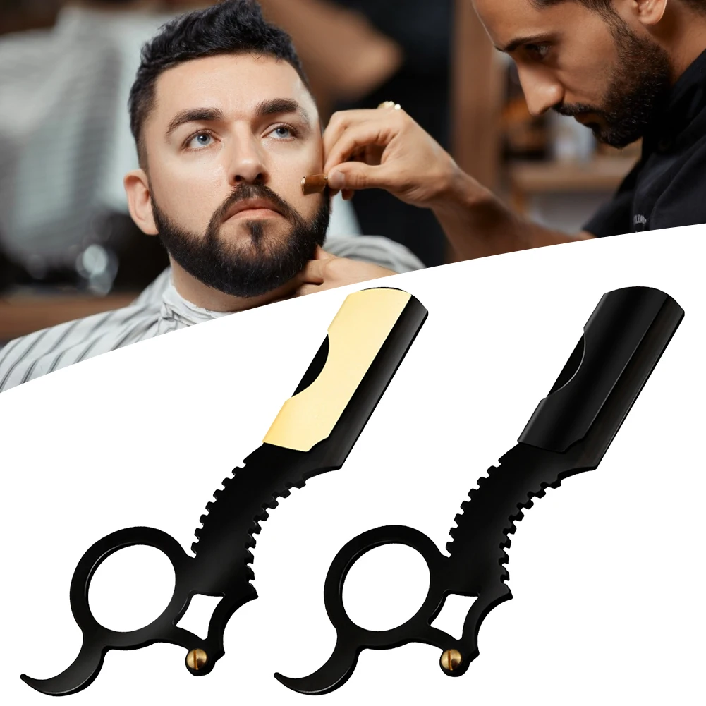 Straight Edge Barber Razor Haircut Beard Eyebrow Shaving Tool Manual Depilation Razor Hairdresser Trimming Blades Replaceable